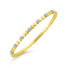Demure - 14K White-Yellow Gold Diamond Bangle - 0.35 ct