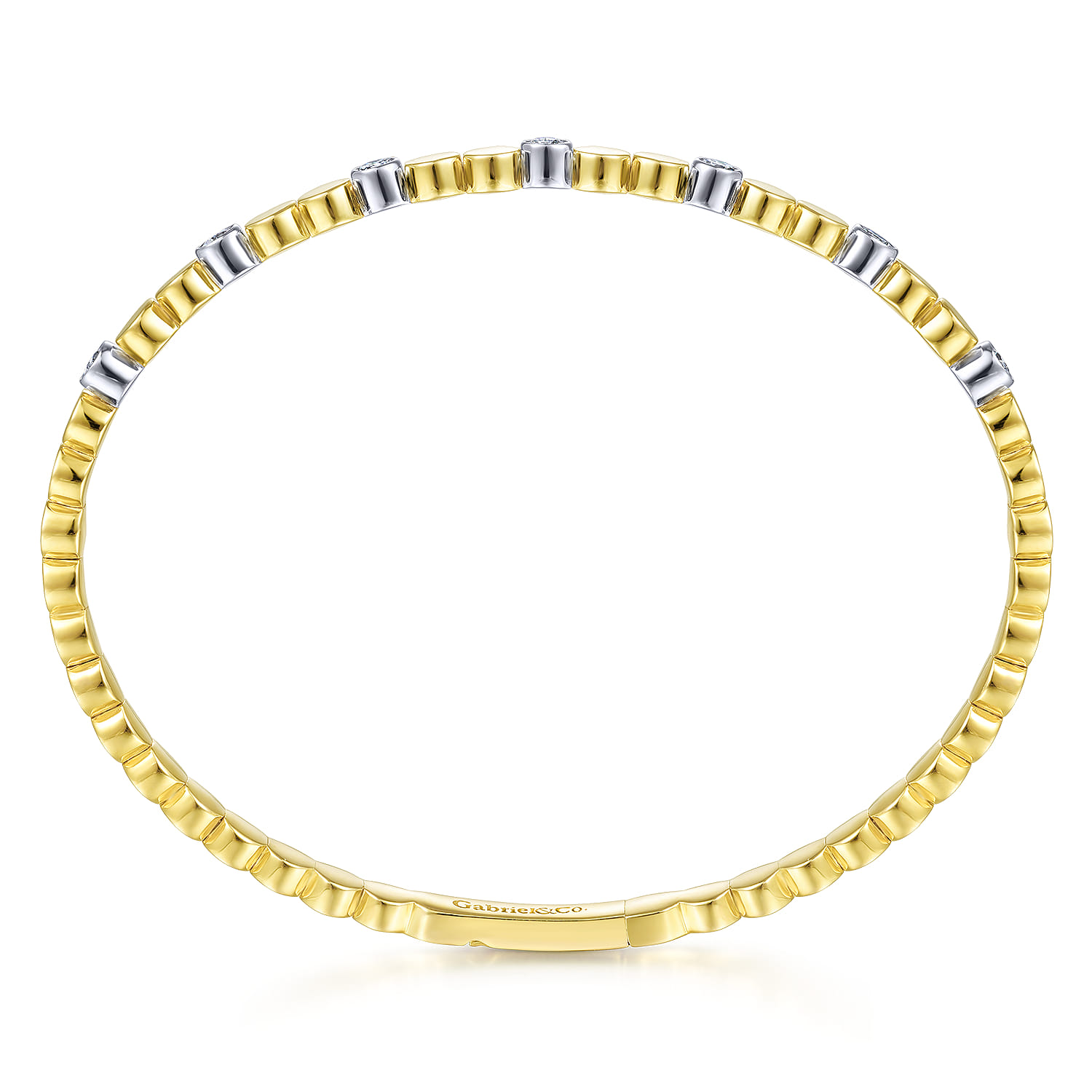 Demure - 14K White-Yellow Gold Diamond Bangle - 0.35 ct - Shot 3
