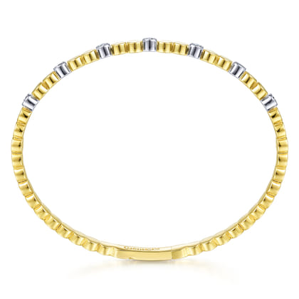 Demure - 14K White-Yellow Gold Diamond Bangle