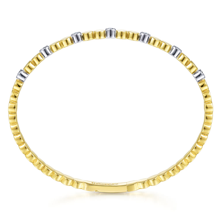 Demure - 14K White-Yellow Gold Diamond Bangle - 0.35 ct - Shot 3