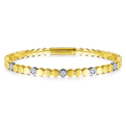 Demure - 14K White-Yellow Gold Diamond Bangle