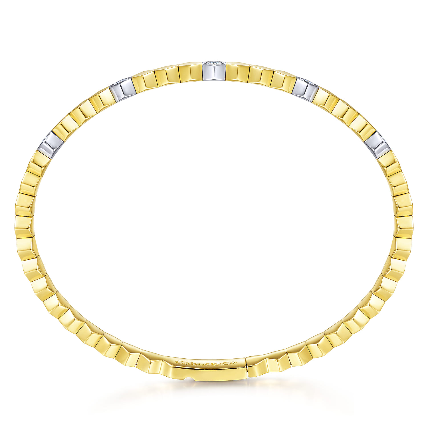 Demure - 14K White-Yellow Gold Diamond Bangle - 0.3 ct - Shot 3