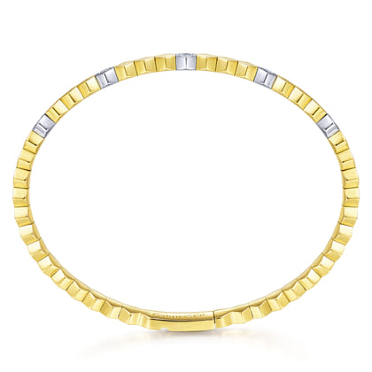 Demure - 14K White-Yellow Gold Diamond Bangle