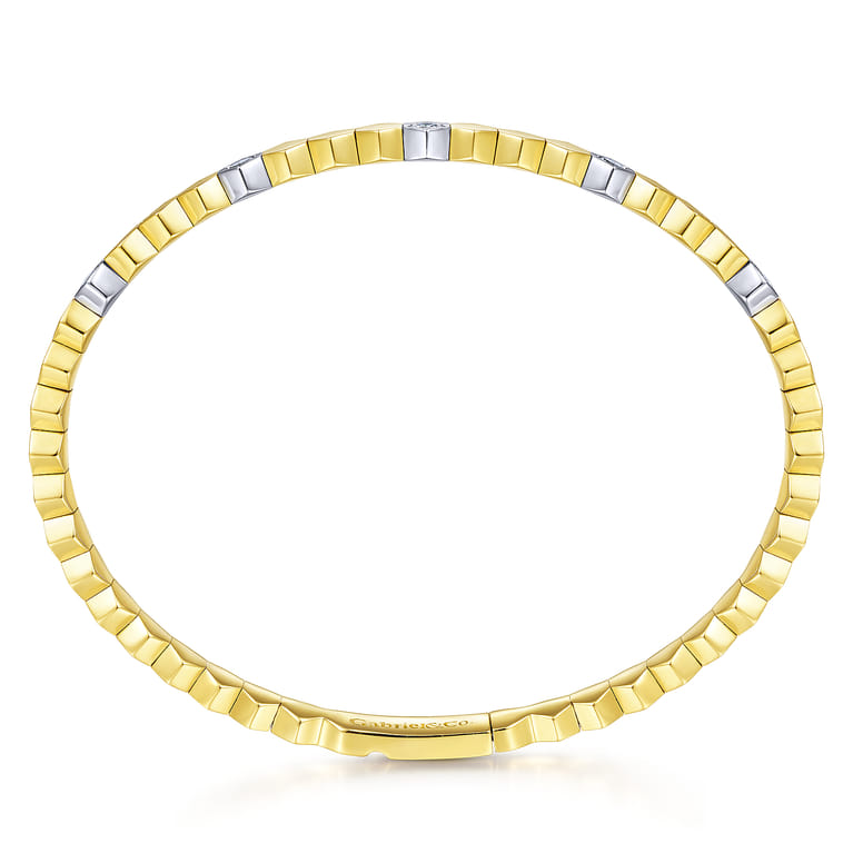 Demure - 14K White-Yellow Gold Diamond Bangle - 0.3 ct - Shot 3