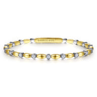 Demure - 14K White-Yellow Gold Diamond Bangle