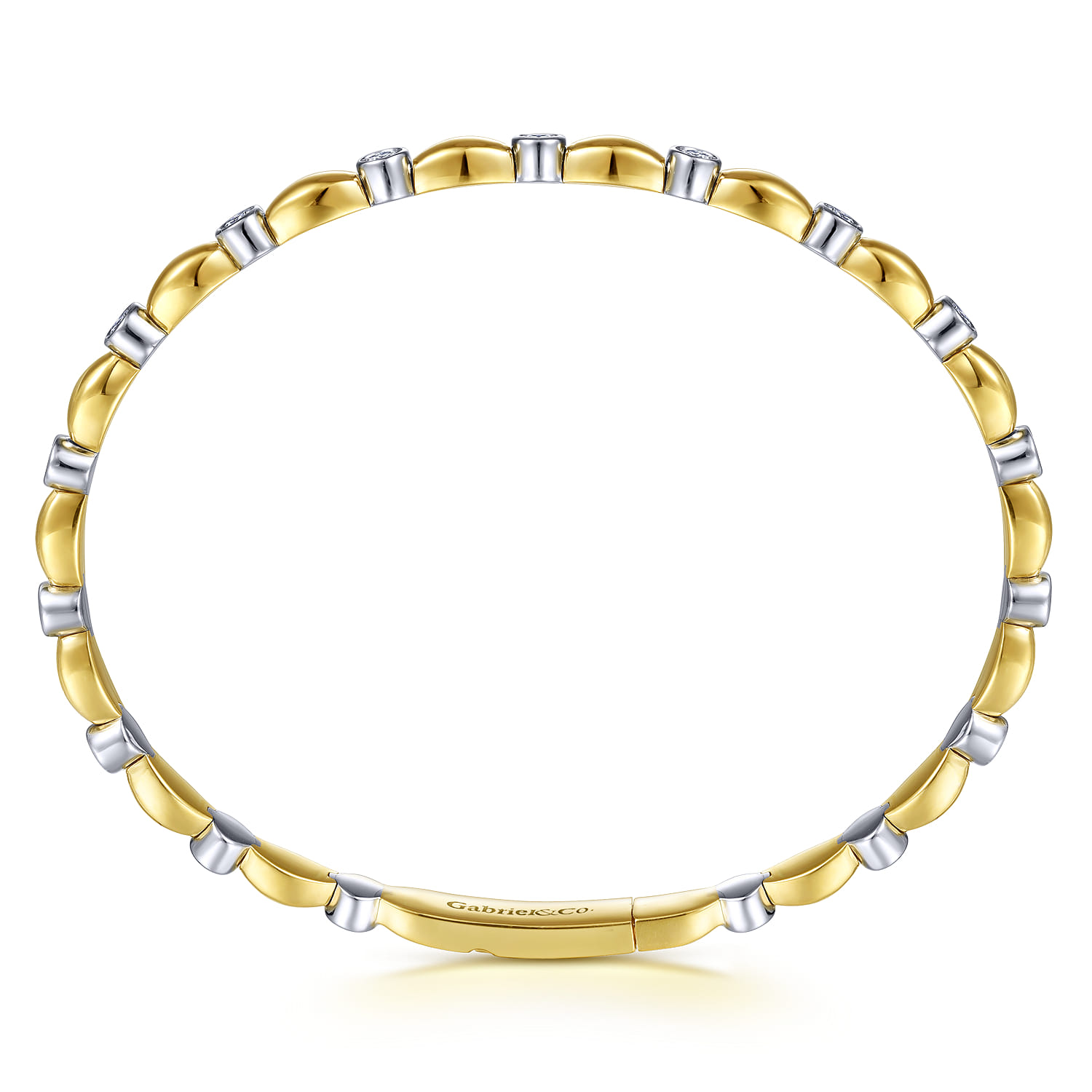 Demure - 14K White-Yellow Gold Diamond Bangle - 0.45 ct - Shot 3