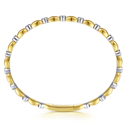 Demure - 14K White-Yellow Gold Diamond Bangle