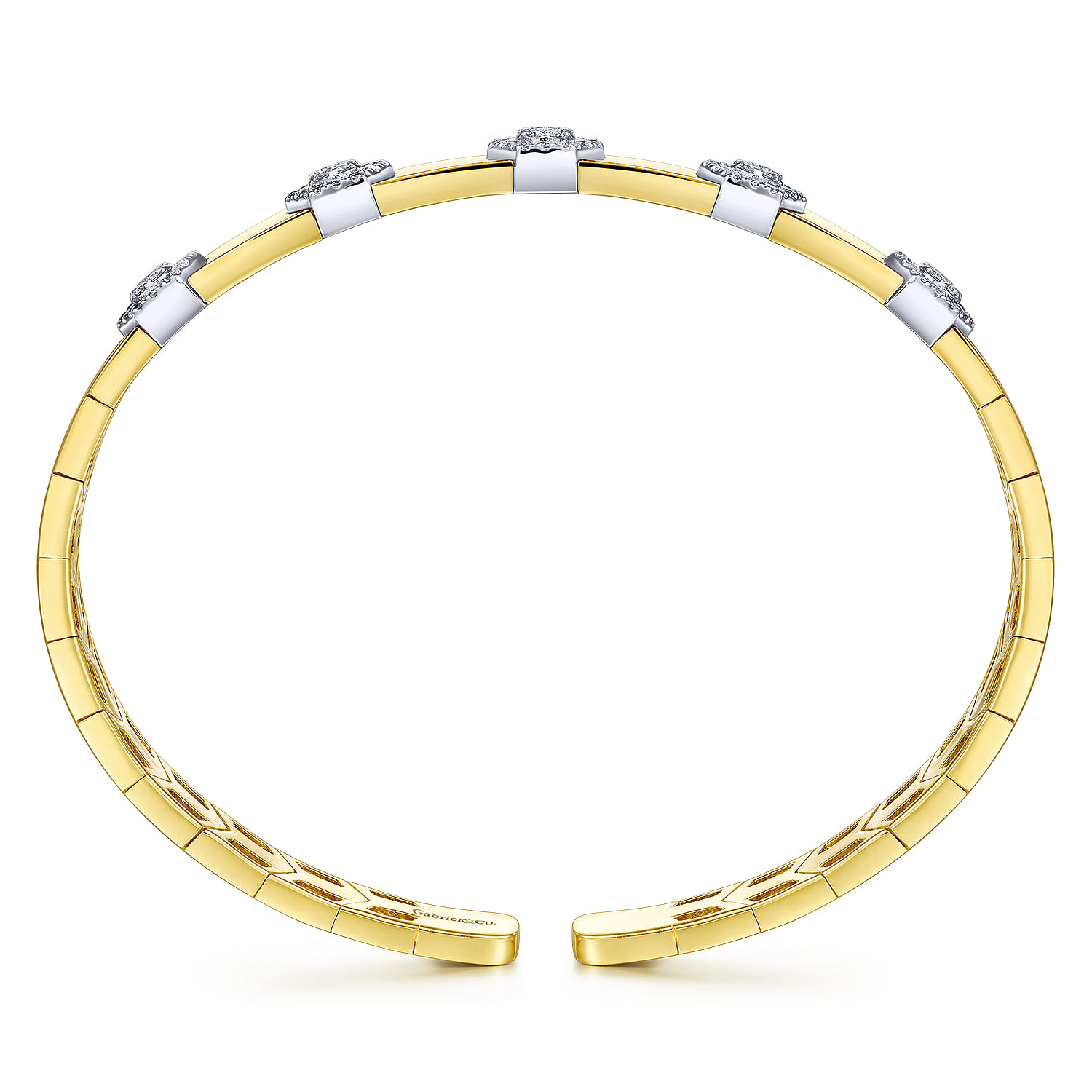 Demure - 14K White-Yellow Gold Diamond Bangle - 0.51 ct - Shot 3