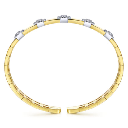 Demure - 14K White-Yellow Gold Diamond Bangle