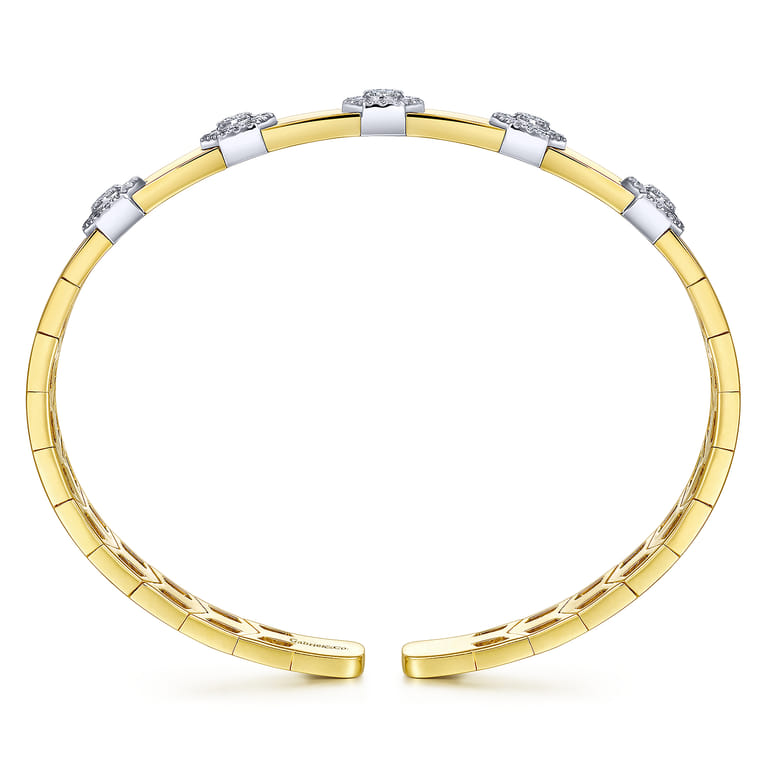Demure - 14K White-Yellow Gold Diamond Bangle - 0.51 ct - Shot 3