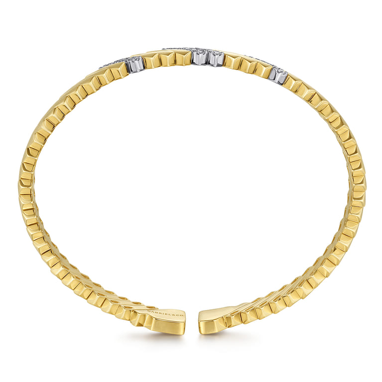 Demure - 14K White-Yellow Gold Diamond Demure Bangle - 0.25 ct - Shot 3