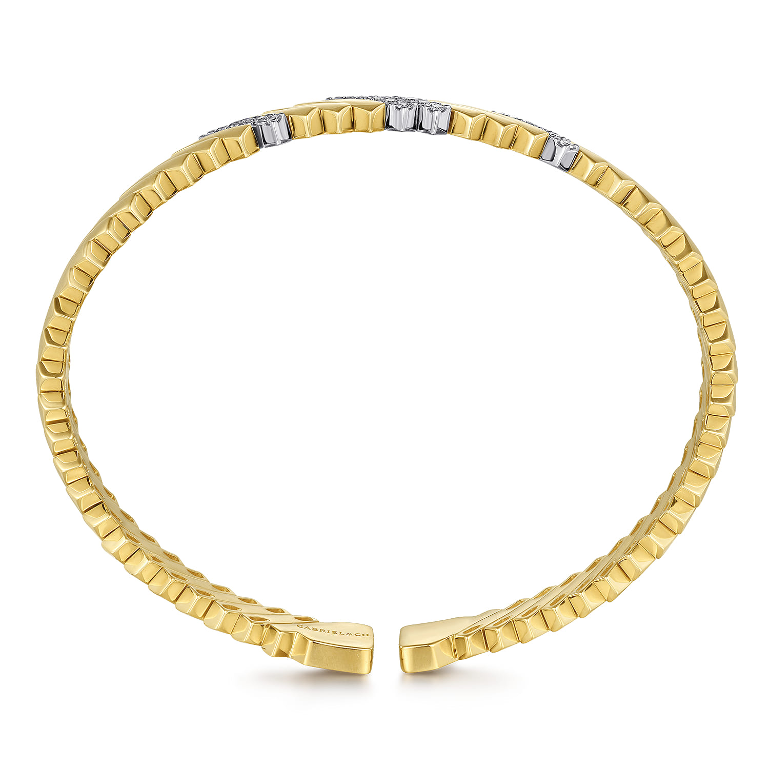 Demure - 14K White-Yellow Gold Diamond Demure Bangle - 0.26 ct - Shot 3
