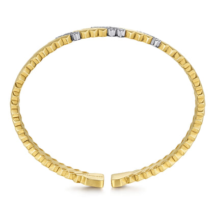 Demure - 14K White-Yellow Gold Diamond Demure Bangle