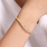 Demure - 14K White and Yellow Gold Cuff Bracelet with Pave Diamond Stations - 0.4 ct