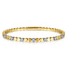 Demure - 14K White and Yellow Gold Diamond Closed Bangle Bracelet - 0.35 ct