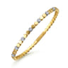 Demure - 14K White and Yellow Gold Diamond Closed Bangle Bracelet - 0.35 ct
