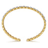 Demure - 14K White and Yellow Gold Diamond Rope Bangle Bracelet - 0.7 ct
