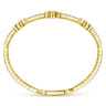 Demure - 14K Yellow Gold Bangle with Clover Diamond Stations - 1 ct