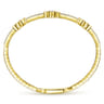 Demure - 14K Yellow Gold Bangle with Quatrefoil Diamond Stations - 1 ct