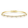 Demure - 14K Yellow Gold Bezel Station Diamond Bangle - 0.55 ct