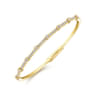 Demure - 14K Yellow Gold Bezel Station Diamond Bangle - 0.55 ct