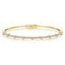 Demure - 14K Yellow Gold Bezel Station Diamond Bangle - 0.6 ct