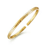 Demure - 14K Yellow Gold Chevron Pattern Cuff Bracelet