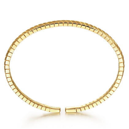 Demure - 14K Yellow Gold Chevron Pattern Cuff Bracelet