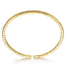 Demure - 14K Yellow Gold Chevron Pattern Cuff Bracelet