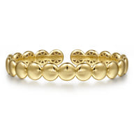 Demure - 14K Yellow Gold Circle Cuff Bangle Bracelet