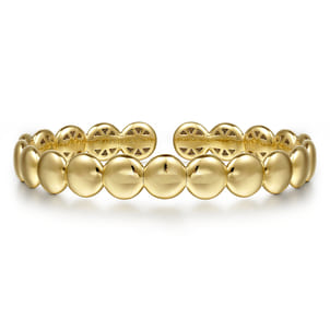 Demure - 14K Yellow Gold Circle Cuff Bangle