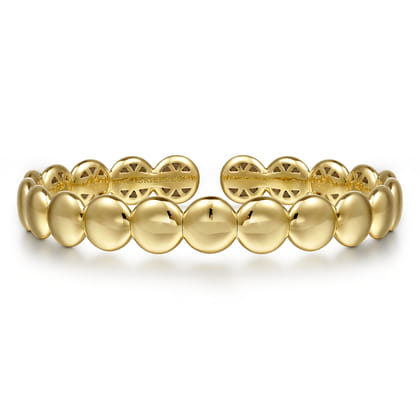 Demure - 14K Yellow Gold Circle Cuff Bangle
