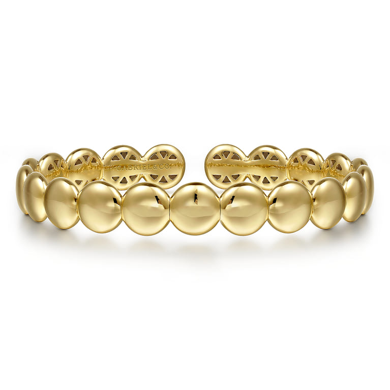 Demure - 14K Yellow Gold Circle Cuff Bangle - Shot 1