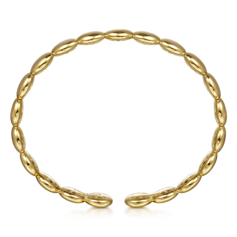 Demure - 14K Yellow Gold Circle Cuff Bangle - Shot 3