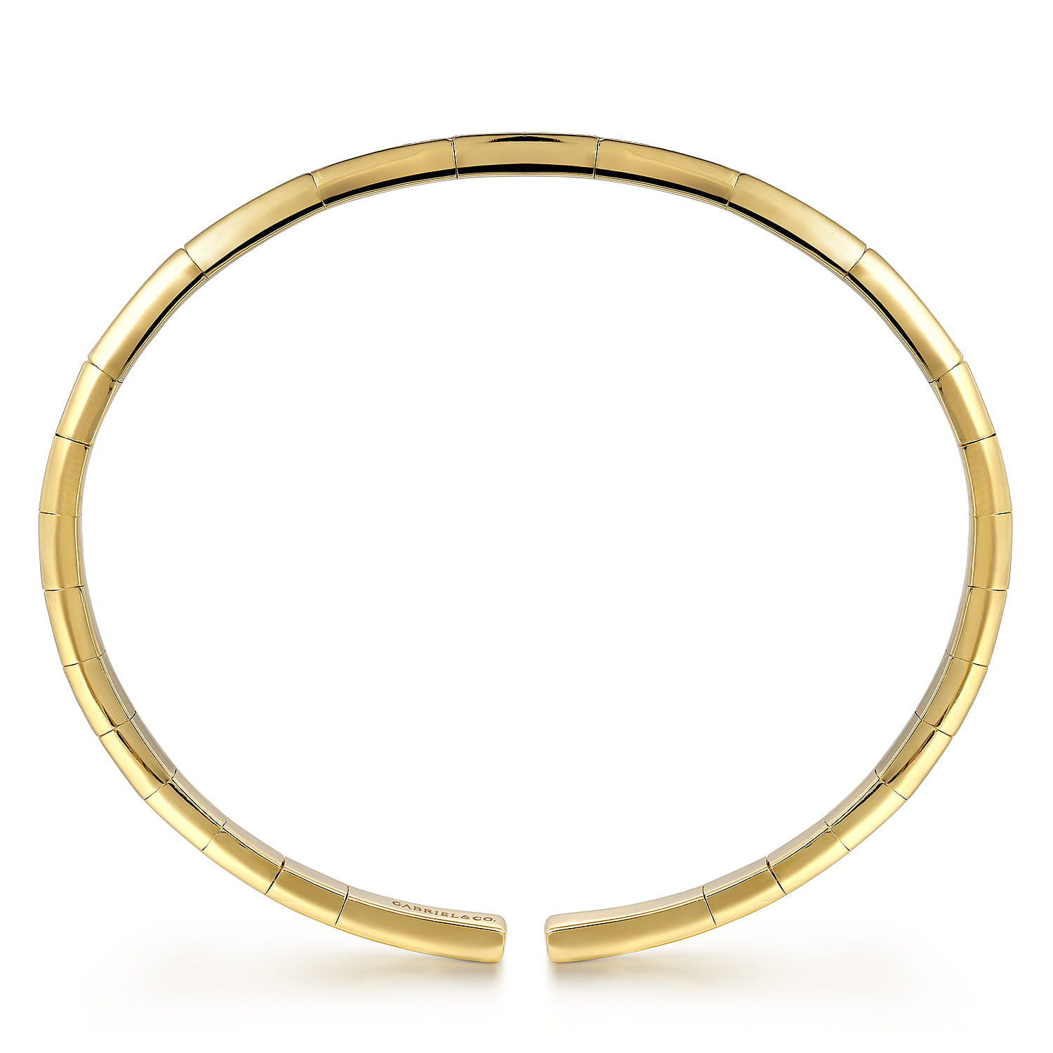 Demure - 14K Yellow Gold Cuff Bracelet with Diamond Inner Channel - 0.6 ct - Shot 3