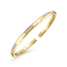 Demure - 14K Yellow Gold Cuff Bracelet with Diamond Pave Stations - 0.27 ct