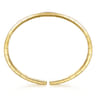 Demure - 14K Yellow Gold Cuff Bracelet with Diamond Pave Stations - 0.27 ct