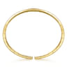 Demure - 14K Yellow Gold Cuff Bracelet with Diamond Pave Stations - 0.26 ct