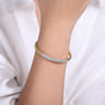 Demure - 14K Yellow Gold Cuff Bracelet with Diamond Pave Station - 1.65 ct