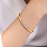Demure - 14K Yellow Gold Cuff Bracelet with Pave Diamond Bar - 0.33 ct