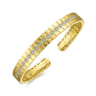 Demure - 14K Yellow Gold Diamond Bangle with Hexagon Pattern - 0.5 ct