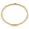 Demure - 14K Yellow Gold Diamond Bangle with Pyramid Rhombus Stations - 0.5 ct