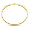 Demure - 14K Yellow Gold Diamond Bangle with Pyramid Rhombus Stations - 0.6 ct