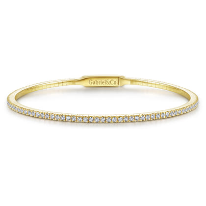 Demure - 14K Yellow Gold Diamond Bangle