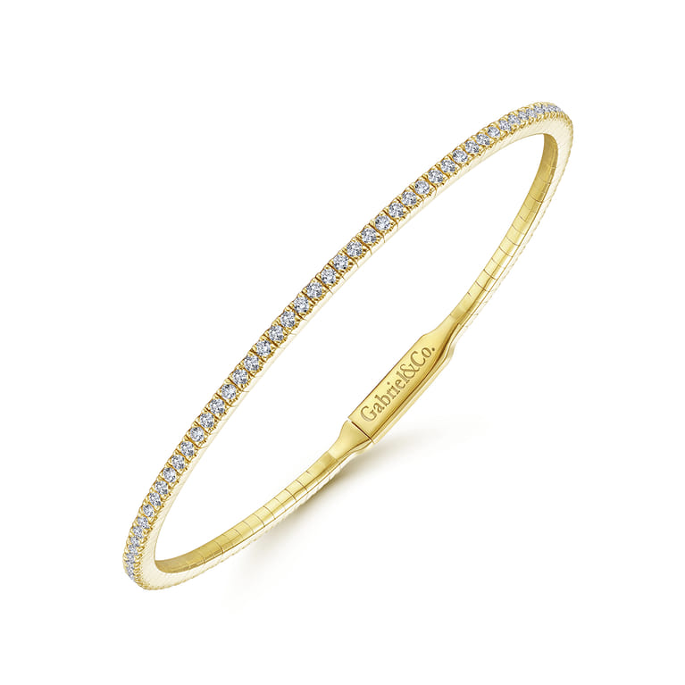 Demure - 14K Yellow Gold Diamond Bangle - 1.15 ct - Shot 2