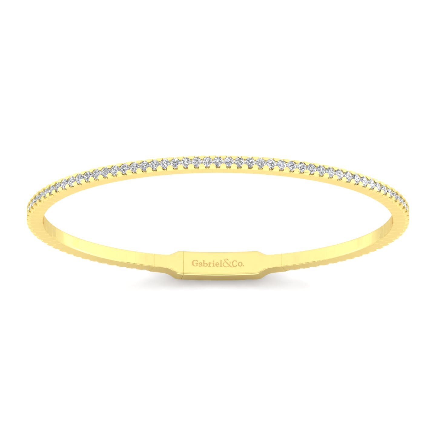 Demure - 14K Yellow Gold Diamond Bangle - 1.3 ct - Shot 1