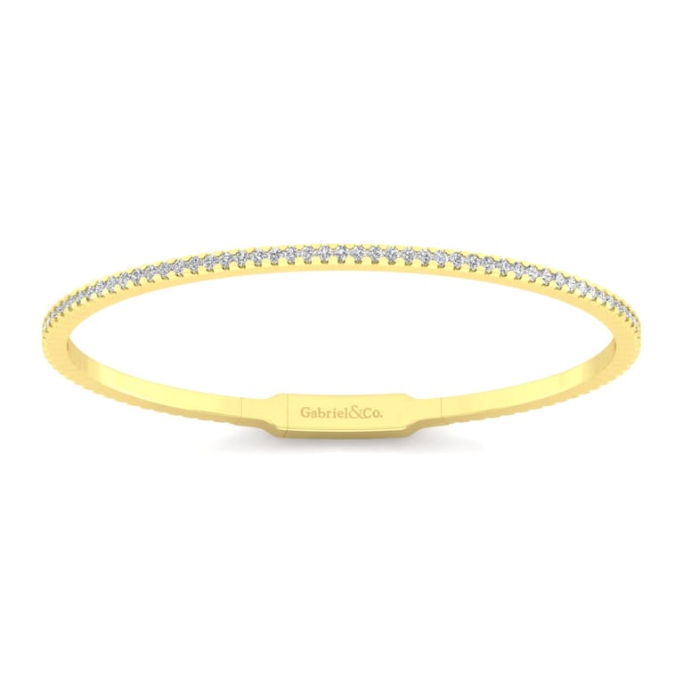 Demure - 14K Yellow Gold Diamond Bangle - 1.3 ct - Shot 1