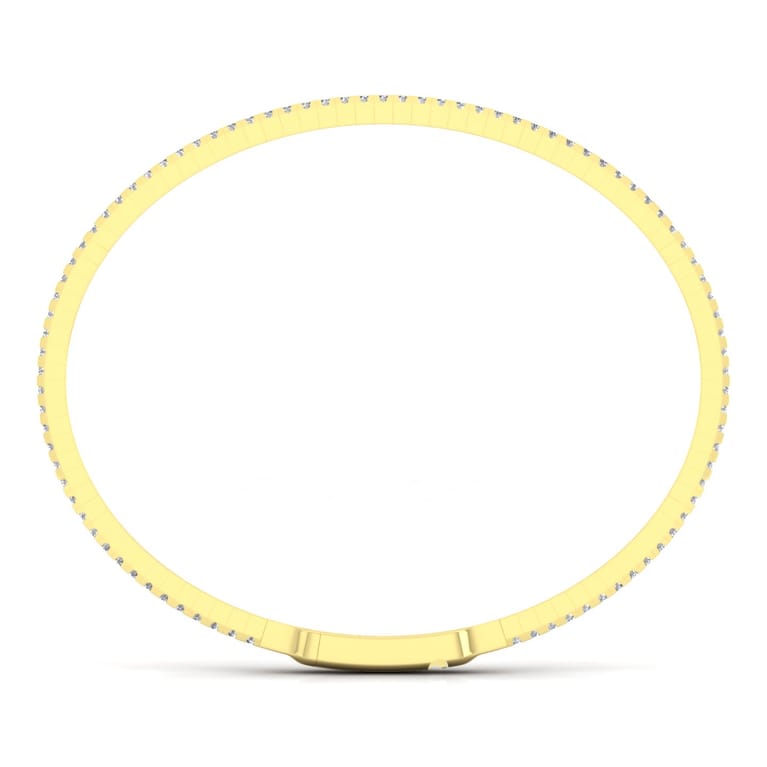 Demure - 14K Yellow Gold Diamond Bangle - 1.3 ct - Shot 3