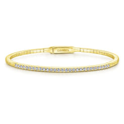 14K Yellow Gold Diamond Bangle