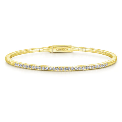 Demure - 14K Yellow Gold Diamond Bangle